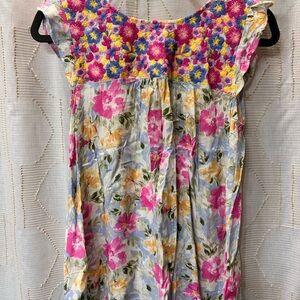 Savanna Jane Pink and Blue Floral Blouse